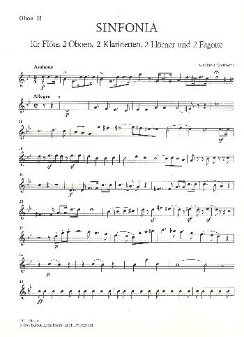 G. Donizetti: Sinfonia für Bläser g-Moll, Fl2Ob2Kl2H2F (Ob2)