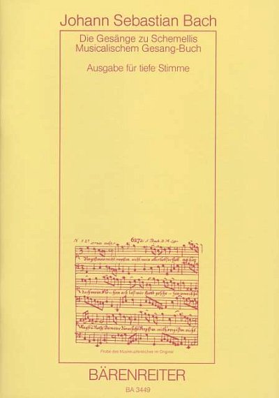J.S. Bach: Die Gesänge zu Schemellis Musica, GesTiBc (Part.)