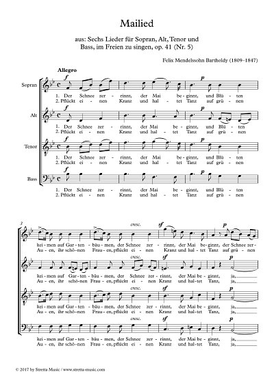 DL: Auf dem See, Gemischter Chor (SATB)