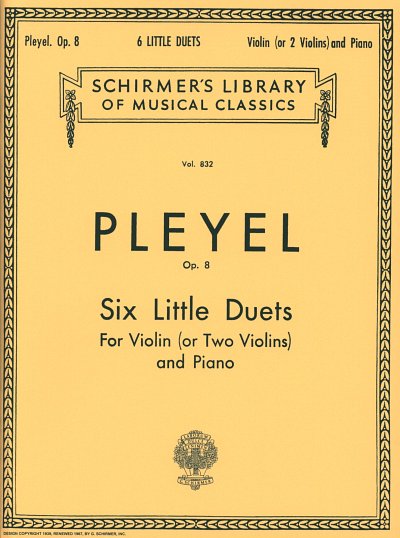 I.J. Pleyel: Six Little Duets, Op. 8, VlKlav (KlavpaSt)