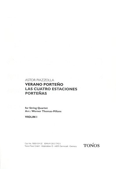 A. Piazzolla: Verano Porteno, 2VlVaVc (Stsatz)