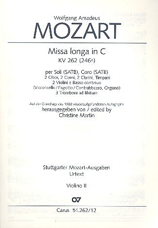 W.A. Mozart: Missa longa in C KV 262, GesGchOrchOr (Vl2)