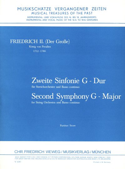 Fr. d. Große: 2. Sinfonie für Streichorches, StrCemb (Part.)