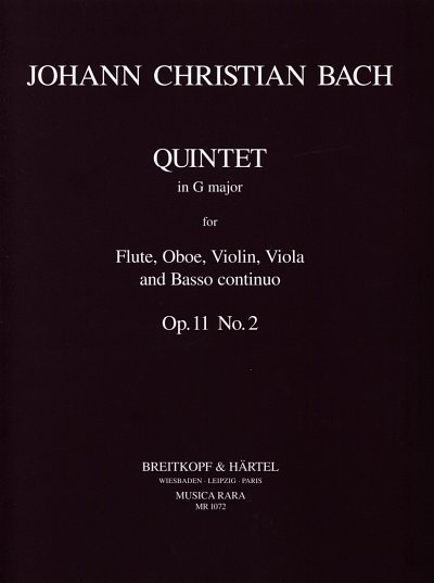 J.C. Bach: Quintett G-dur op. 11/2, FlObVlAvBc (Pa+St)