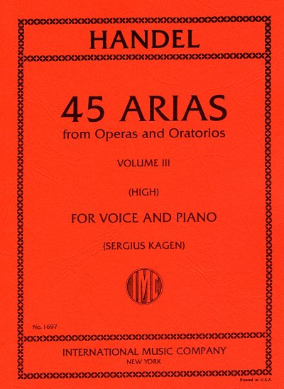 G.F. Händel: 45 Arien aus Opern und Oratorien 3, GesHKlav