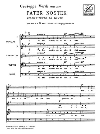 G. Verdi: Pater Noster, Ch (Part.)