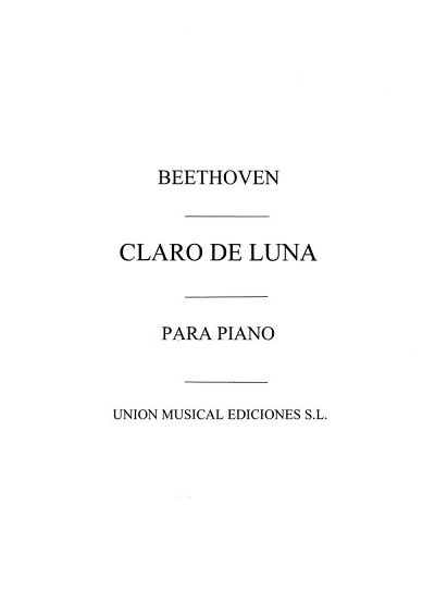 L. v. Beethoven: Adagio De La Sonata Claro De Luna, Klav