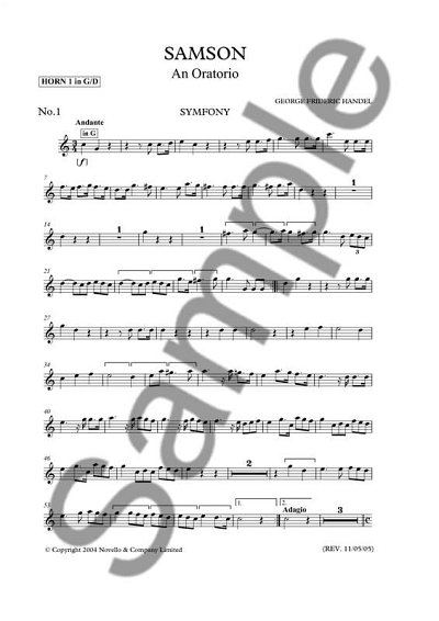 G.F. Händel: Samson (Horn Parts)