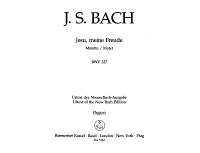J.S. Bach: Jesu, meine Freude BWV 227, Gch5;Instr (Bc)