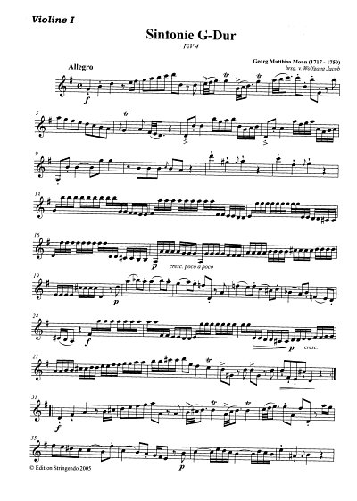 M.G. MATTHIAS: SINFONIE G-DUR, 2 Violinen, Viola, Violoncell