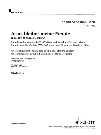 J.S. Bach: Jesus bleibet meine Freude BWV 147, 4/5Str (Vl2)