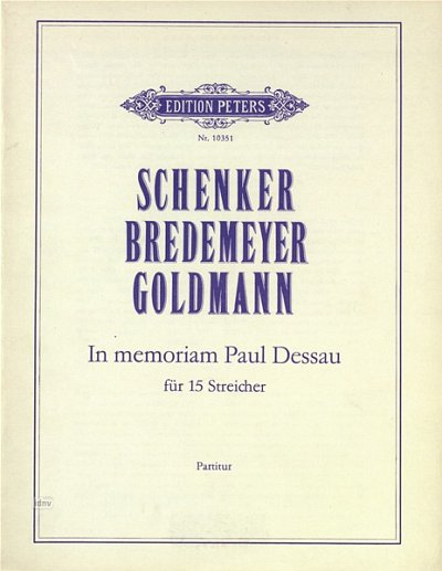 R. Bredemeyer m fl.: In memoriam Paul Dessau