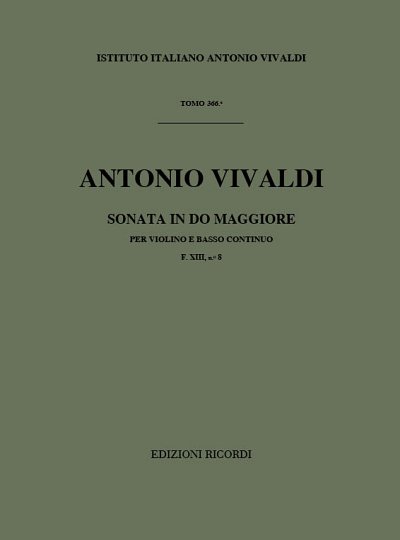 A. Vivaldi: Sonata in Do Maggiore per Violino , VlBc (Part.)