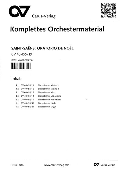 C. Saint-Saens: Oratorio de Noel op. , 5GsGchStroOr (Stsatz)