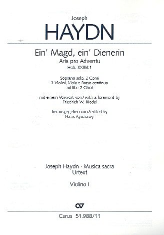 J. Haydn: Ein' Magd, ein' Dienerin Hob.XXI, GesSOrchBc (Vl1)