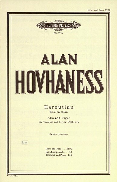 A. Hovhaness: Haroutiun Op 71