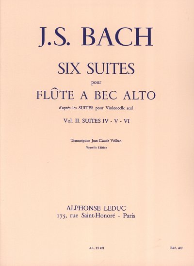 J.S. Bach: 6 Suites Vol.2 No.4-6 , Ablf (Bu)