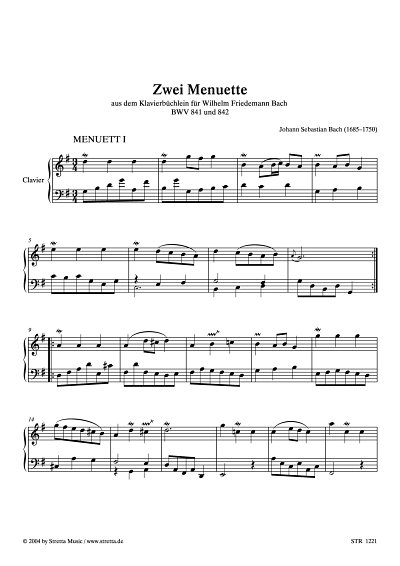 DL: J.S. Bach: Zwei Menuette aus dem Klavierbuechlein fuer W