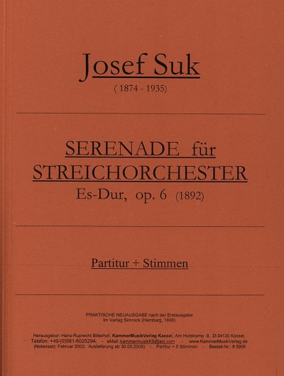 J. Suk: Serenade Es-Dur op. 6, Stro (Pa+St)
