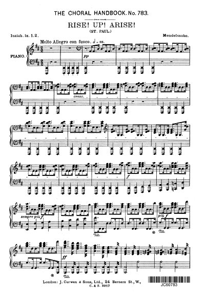 F. Mendelssohn Barth: Rise! Up! Arise! Rise , GchKlav (Chpa)