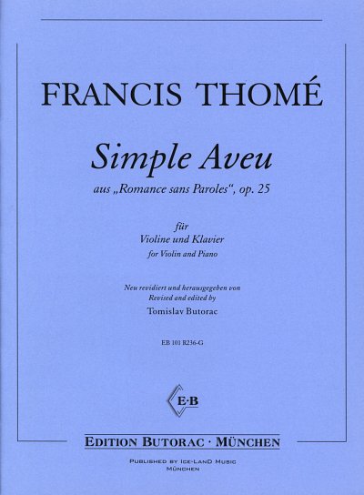 Thome Francis: Simple Aveu Op 25