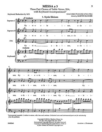 G. Puccini: Messa A 3, Key (Chpa)