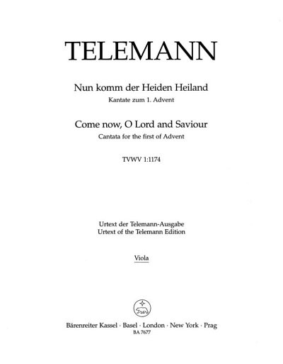 G.P. Telemann: Nun komm der Heiden Heiland TWV 1:1174, Va