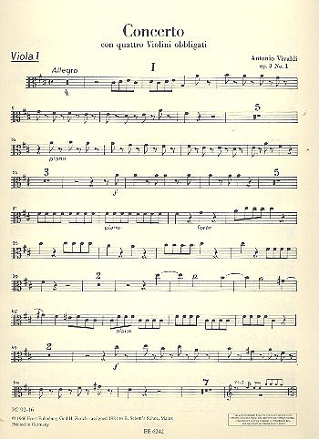 A. Vivaldi: Concerto Grosso D-Dur Op 3/1 Rv 549 P 146 - 4 Vl