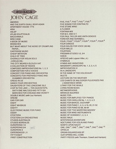 J. Cage: Musik für Klavier Nr. 4-19