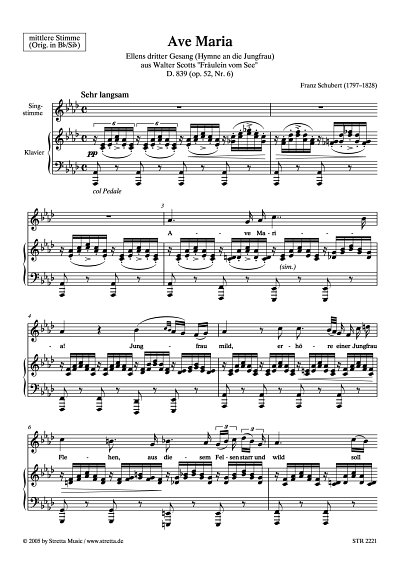 DL: F. Schubert: Ave Maria Ellens dritter Gesang (Hymne an d