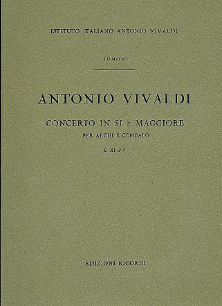 A. Vivaldi: Concerto Per Archi E B.C.: In Si Bem. Rv (Part.)
