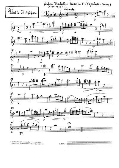 A. Diabelli: Messe in F op. 49 , ChOrch (Fl)