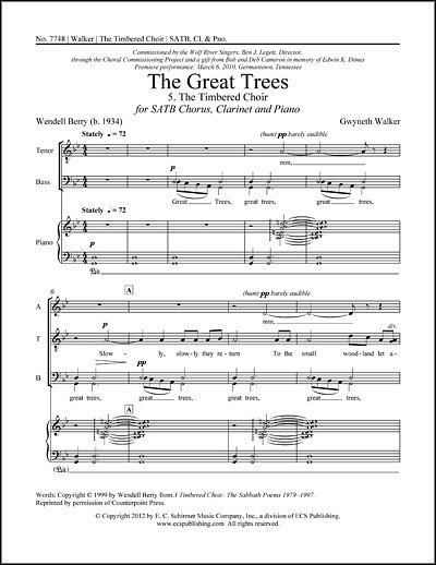 G. Walker: The Great Trees: 5. The Timbered Choir