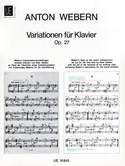 Webern, Anton: Variationen fuer Klavier op. 27 (1936) Webern
