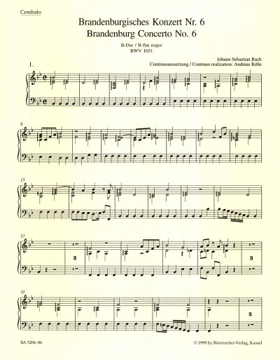J.S. Bach: Brandenburgisches Konzert Nr. 6 B-Dur BWV 1051