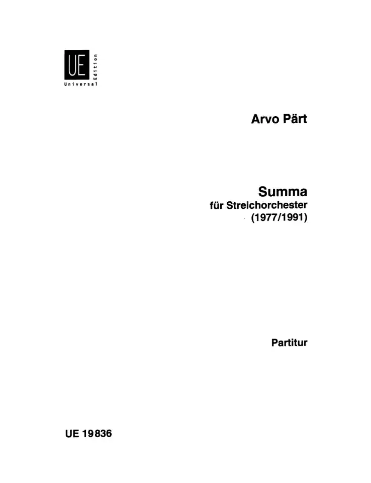 A. Pärt: Summa, Stro (Part.) (0)