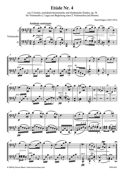 DL: D. Popper: Etuede Nr. 4 aus 15 leichte, melodisch-harmon