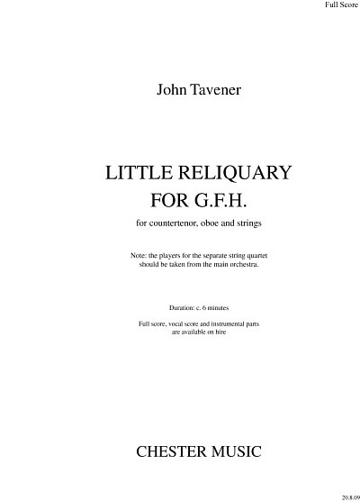 J. Tavener: Little Reliquary For G.F.H.