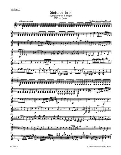 W.A. Mozart: Sinfonie F-Dur KV 76 (42a)