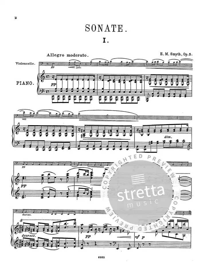 E.M. Smyth: Sonate a-Moll op. 5, VcKlav (KlavpaSt) (1)