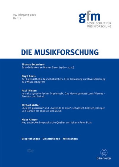 Die Musikforschung, Heft 2/2021
