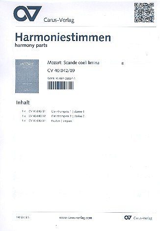 W.A. Mozart: Scande coeli limina C-Dur KV 34 (1766/76 (?)