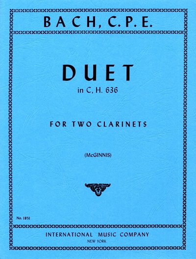 C.P.E. Bach: Duett C-Dur H. 636, 2Klar (2Sppa)