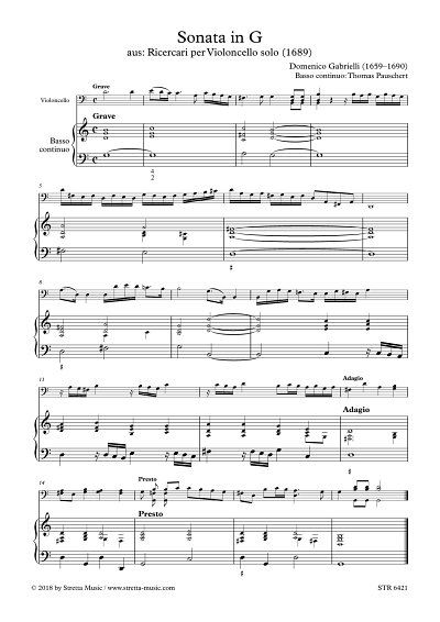 DL: D. Gabrielli: Sonata in G, VcBc