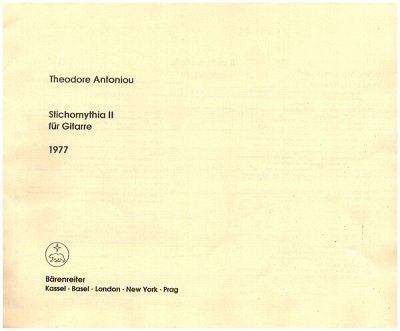 T. Antoniou: Stichomythia (Dialog) II (1977)