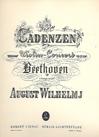 A. Wilhelmj: Kadenzen zu Beethovens Violinkonzert , Viol