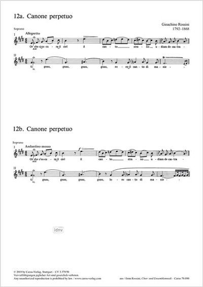 DL: G. Rossini: Vier Kanons (Part.)