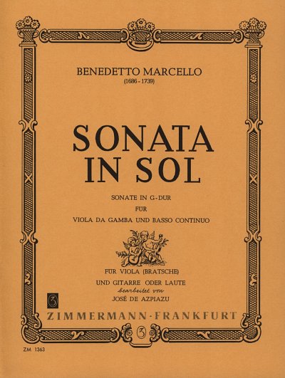AQ: B. Marcello: Sonate in G-Dur, VaGit (2Sppa) (B-Ware)