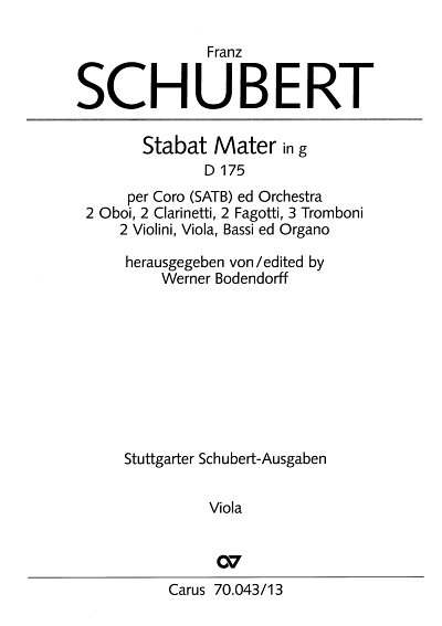 F. Schubert: Stabat Mater in g D 175, GchOrch (Vla)