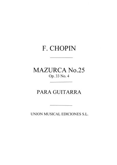 Mazurka No.25 Op.33 No.4
